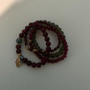 Multilayered Stretch Hamsa Bracelet Set Multicolor Fashion Jewelry